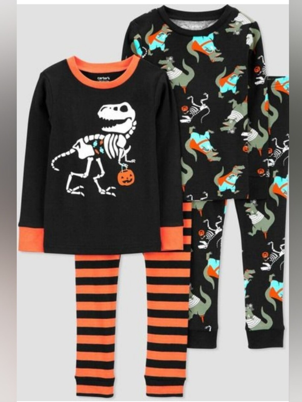 Carter’s Just One You Halloween Skeleton and Dinosaurs Long Sleeve Size 3T